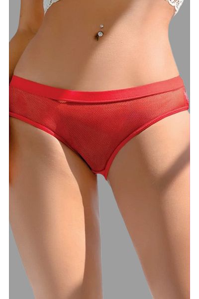Cooqpoo Red S/M - L/Xl Size Back Round Open Transparent Women's Panties