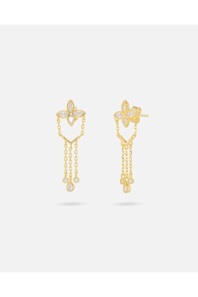 MEKS JEWELS Gümüş Yonca Küpe