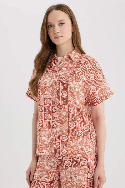 DeFacto New Season Regular Fit Patterned Short Sleeve Shirt