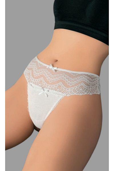 Cooqpoo Λευκό S/M - L/XL Μέγεθος Χοντρό στη μέση Γυναικείο εσώρουχο με κορδόνι με πλήρες σχέδιο