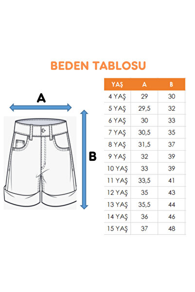 GİYİCEM TEKSTİL Kız Çocuk Körüklü Kot Şort Etek 2860