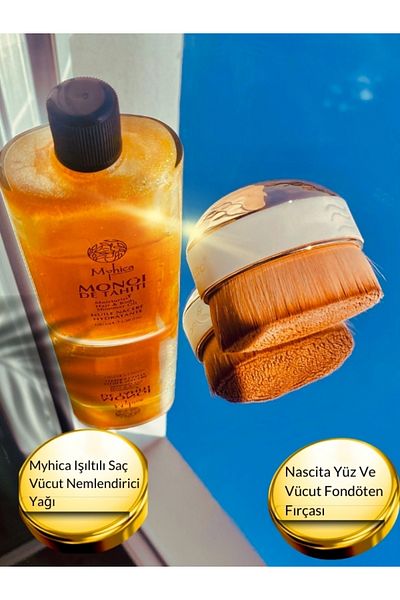 nascita Perie pentru fond de ten pentru față și corp 249 + ulei hidratant pentru păr și corp strălucitor - 100 ml