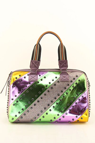 QUB CLUB Geantă de damă cu cilindru multicolor cu umăr casual
