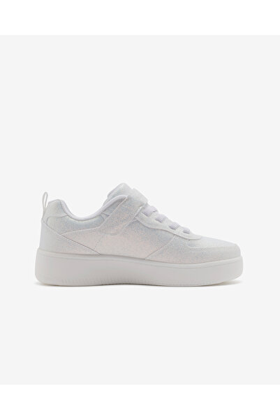 SKECHERS Sport Court 92 - Sparkle Remix Büyük Kız Çocuk Beyaz Işıklı Sneakers 310102L Wht