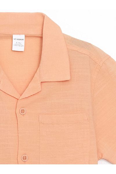 LC Waikiki Koszula chłopięca LCW Kids Orange Resort Collar