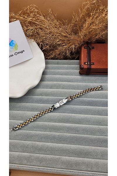 AURA Men's Steel Bracelet, Brand Model, with Anchor Icon