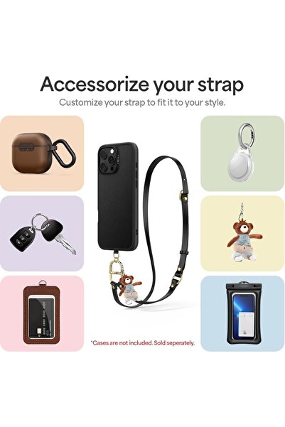 Spigen Ciel by CYRILL Cross Body Strap Set Boyun Askı ipi + Strap El Askı ipi + Tutucu Black - AFA08374