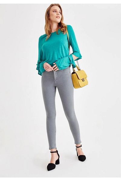 Bella denim Gray High Waist Lycra Slim Fit Skinny Jean Women's Jeans