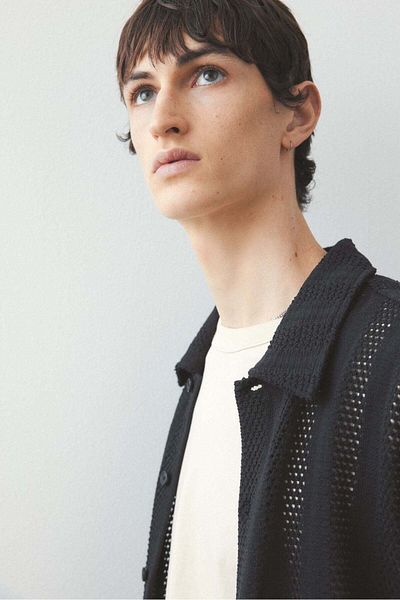 H&M Loose Fit Waffled resort shirt