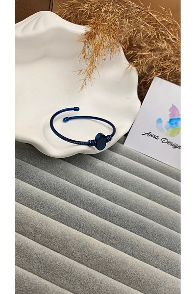 AURA Blue Men's Bracelet - Steel Material