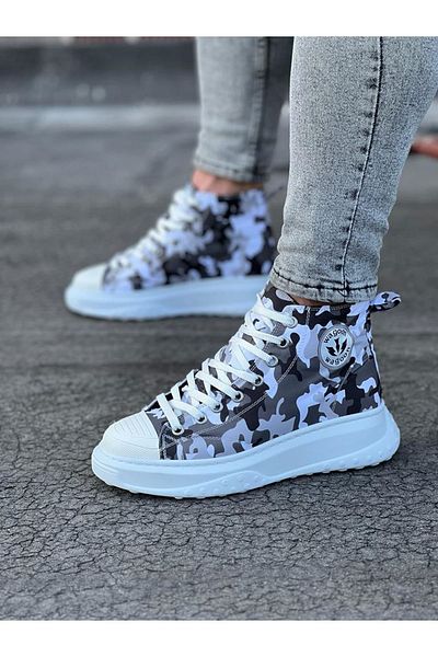 modalem White Military Half Ankle Casual Shoes