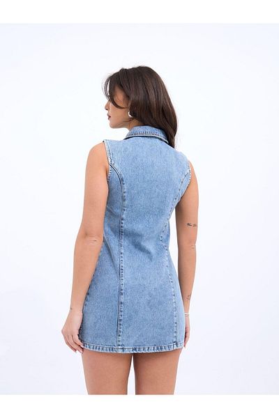 MRA Fashion 7117 Denim Vest-Blue
