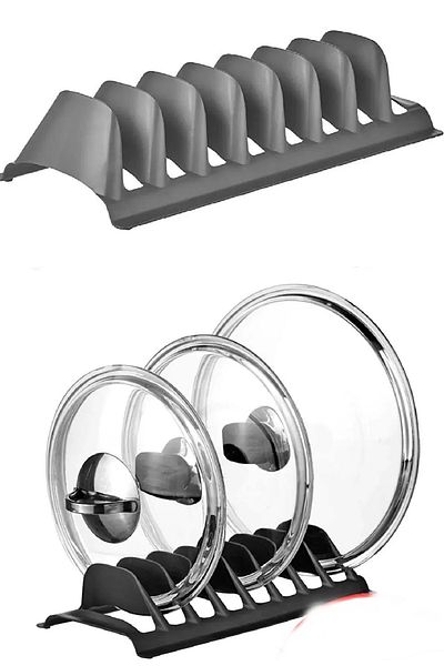NEZADE STORE 8 Compartment Pot Lid Rack - Simple Plate Holder - Lid Organizer