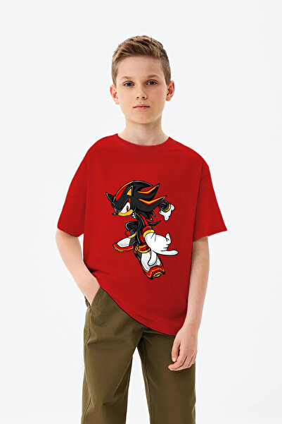 Shadow Sonic Baskılı Çocuklar İçin T-shirt