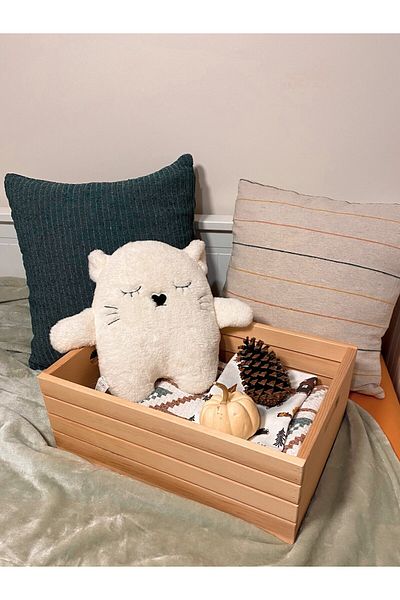 Limon Dekor Large Size Solid Wood Board Box Multipurpose Organizer for Storage - Wooden Crate
