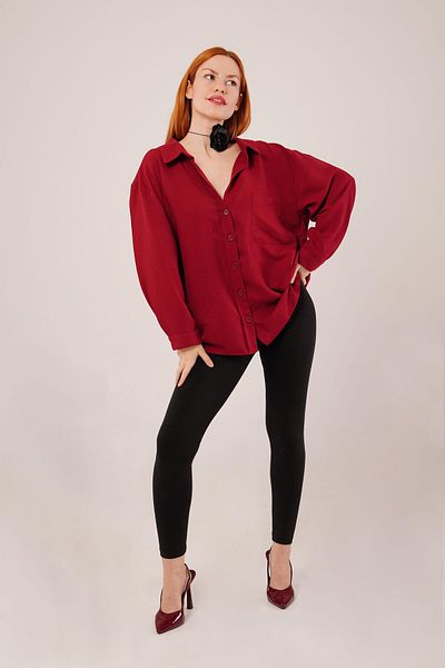 meisa Cămașă TIANA Basic Oversize Roșu Claret