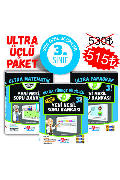 Mutlu Yayıncılık Analiz 3.sınıf Ultra 3'lü Set (MATEMATİK - PARAGRAF-T.DİLBİG...
