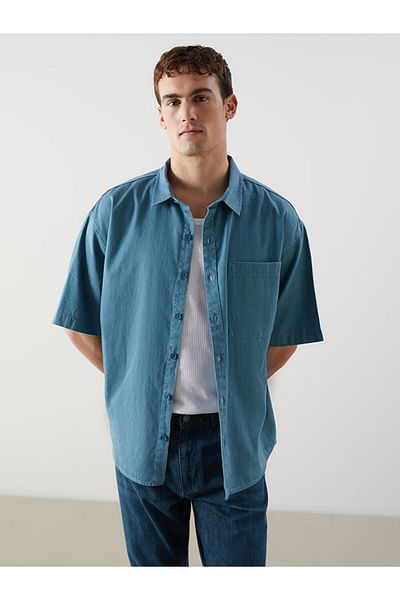 LC Waikiki Comfortable Fit Short Sleeve Men's Jean Shirt