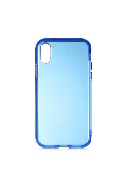 HTstore غطاء حماية Zore Bistro متوافق مع iPhone XS Max 6.5 - أزرق