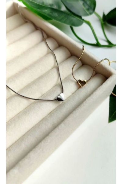 İD ACCESSORİES Çelik Minimal Kalp Kolye
