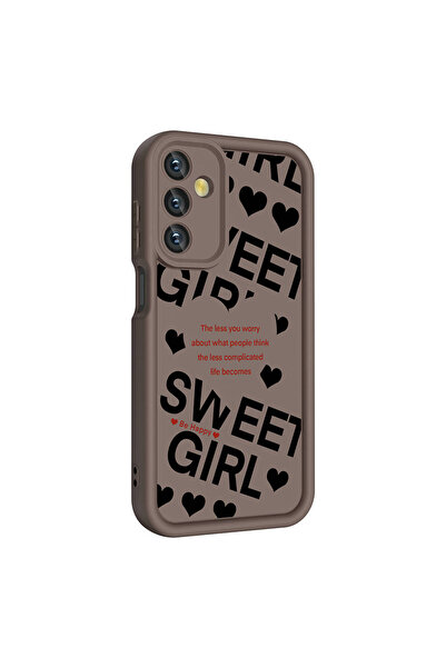 HTstore Galaxy Compatible A05S Case with Camera Protection Printed Back Surface Tough Classy Cover-Black