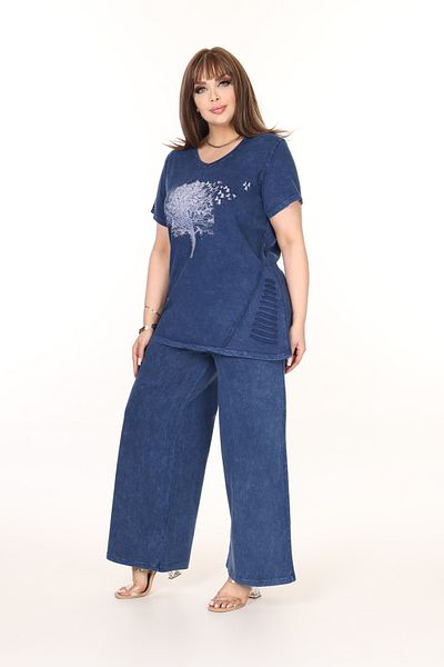 özle fashion Printed Plus Size Bottom Top Set