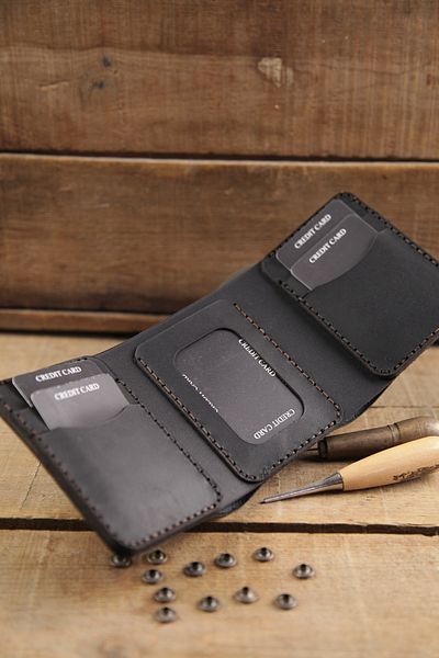 New Coast Leather 1900's Χειροποίητο ανδρικό πορτοφόλι από γνήσιο δέρμα