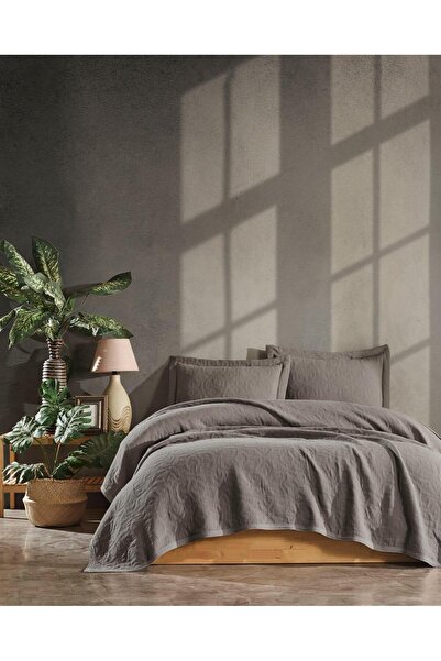 Şaheser Çift Kişilik Lucette Pike Yatak Örtüsü Vizon