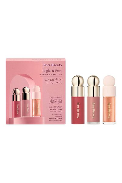 Rare Beauty Bright & Rosy Mini Lip And Cheek Set  Selena Gomez’s Lip and Cheek Essentials