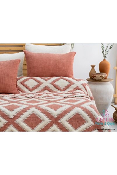 Şaheser ŞAHESER ÇİFT KİŞİLİK PUFF YATAK ÖRTÜSÜ SONİA KİREMİT