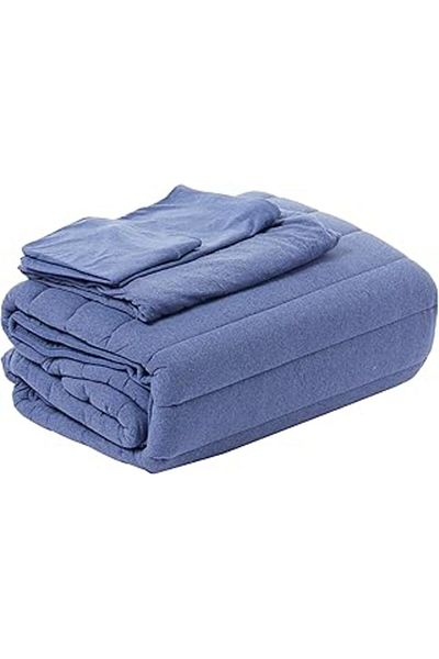 teknoenonline مجموعة لحاف Taç Jersey Natura Double Indigo