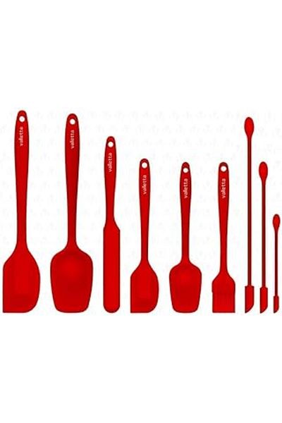 SH TICARET Valletta Vlt1172 Drongo 9-Piece Spatula Set Red