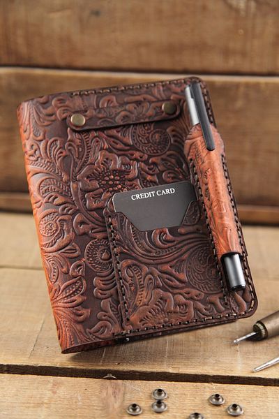 New Coast Leather 1900's Ръчно изработен калъф за тефтер A6 от естествена кожа