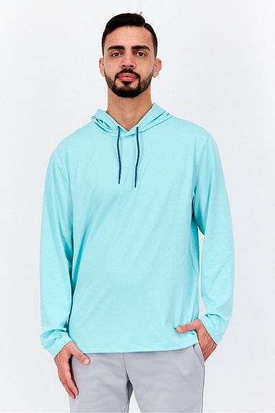 Hurley Men Sportswear Fit Long Sleeves Outdoor Hoodies, Turquoise