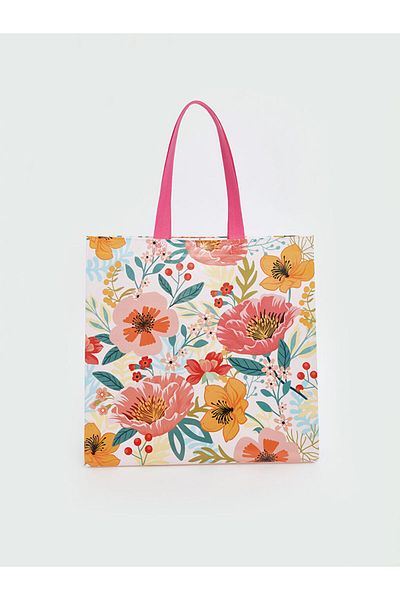 LC Waikiki Lcw Accessories Mixed Floral Printed Shopping Bag