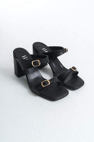 Liza Shoes Papuci cu curea dublă cu toc BERY pentru femei A012-K0615