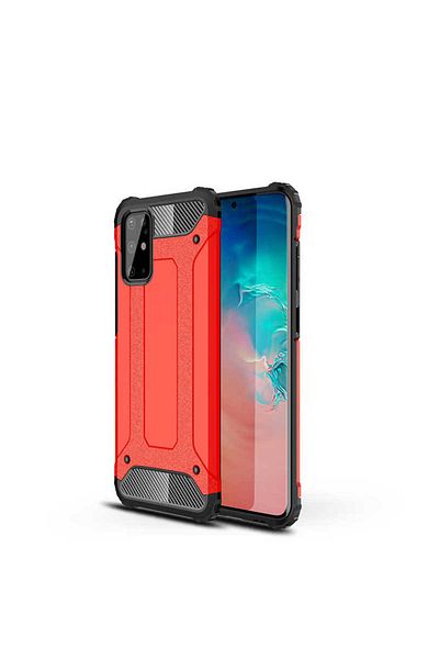 HTstore حافظة Zore Crash من السيليكون المتوافقة مع هاتف Galaxy S20 Plus - أحمر