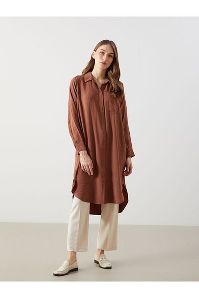 LC Waikiki Γυναικείο πουκάμισο με υφή Crinkle New Season - S5HE49Z8