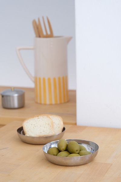 Beige & Stone Steel 11.5 cm Snack Sauce Bowl 2 Mini Plates