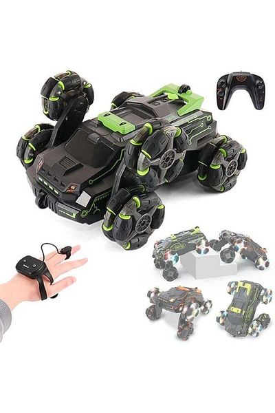 Yelajoy Car Remote Control Car,Arm Stunt Toy Car with Music Lights and Spray,Gift for Boys Girls