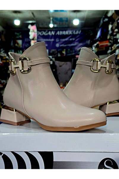 SHOESİZE Gold toka detaylı Siyah Deri Kadın Bot