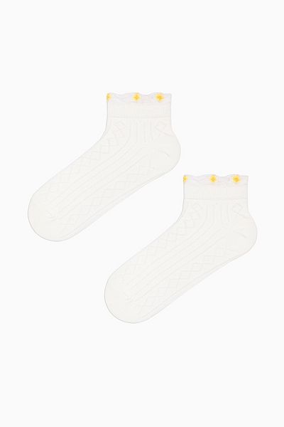 Penti Weiße 3-teilige Booties-Socken mit Tüllblumen