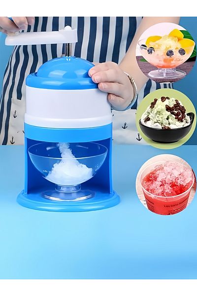 fulina Hand Crank Ice Shaver,Portable,non-toxic,watertight,Household Kitchen Tool for food,Blue