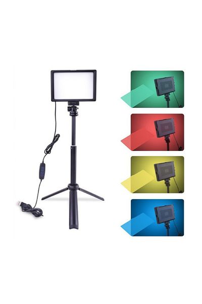 FlashHawk USB LED Video Light Kit, 3200K-5600K with Adjustable Tripod & Color Filters for Photography