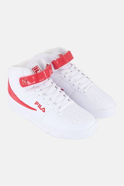 FILA Men Vulv 13 Patent Flag High Cut Basketball Shoes, White