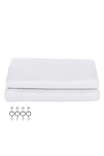 FlashHawk 3x3m Professional White Screen Backdrop with Clips for Portrait Product Photography