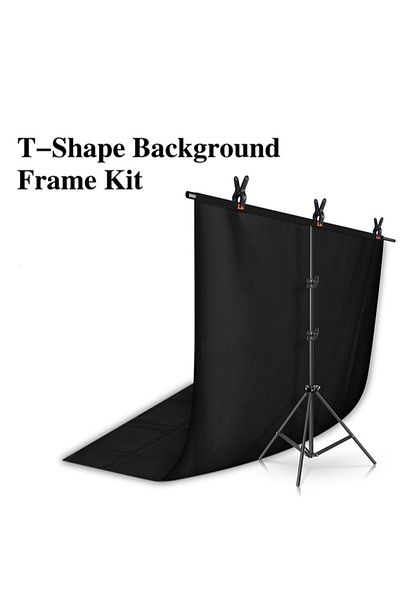 glanfen Professional Photography Backdrop Stand with T-Shape Frame & Clamps for Video Studio