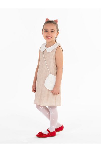 Civil Girls Beige Dress for Girls 2-5 Years