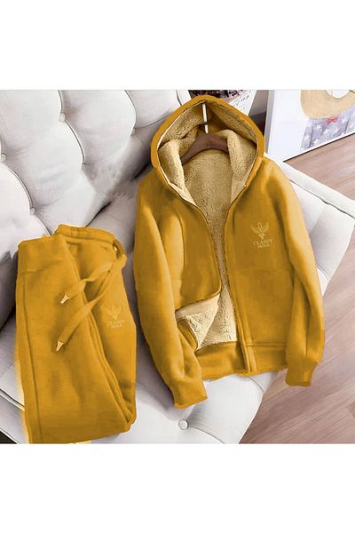 Classy 2-Piece Tracksuit Set - Nakiş Hooded Tracksuit Set - 3 Thread Raster Welsoft Sleeves Excluded