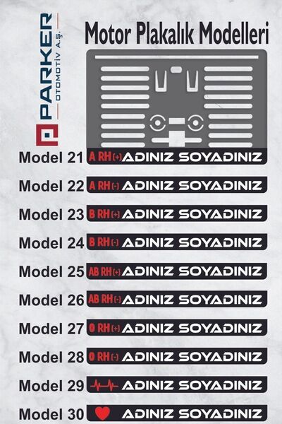 Parker Otomotiv A.Ş Kişiye Özel Isimli Motor Plakalık